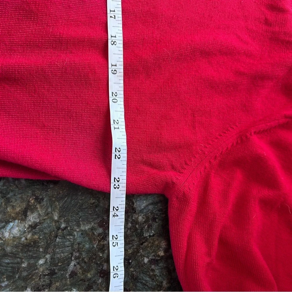 Jos. A Bank Merino Wool 3 button collared pullover sweater. True red. Classic.